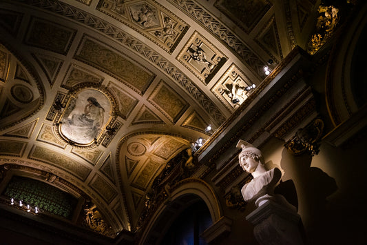 a statue of a woman in a large room
