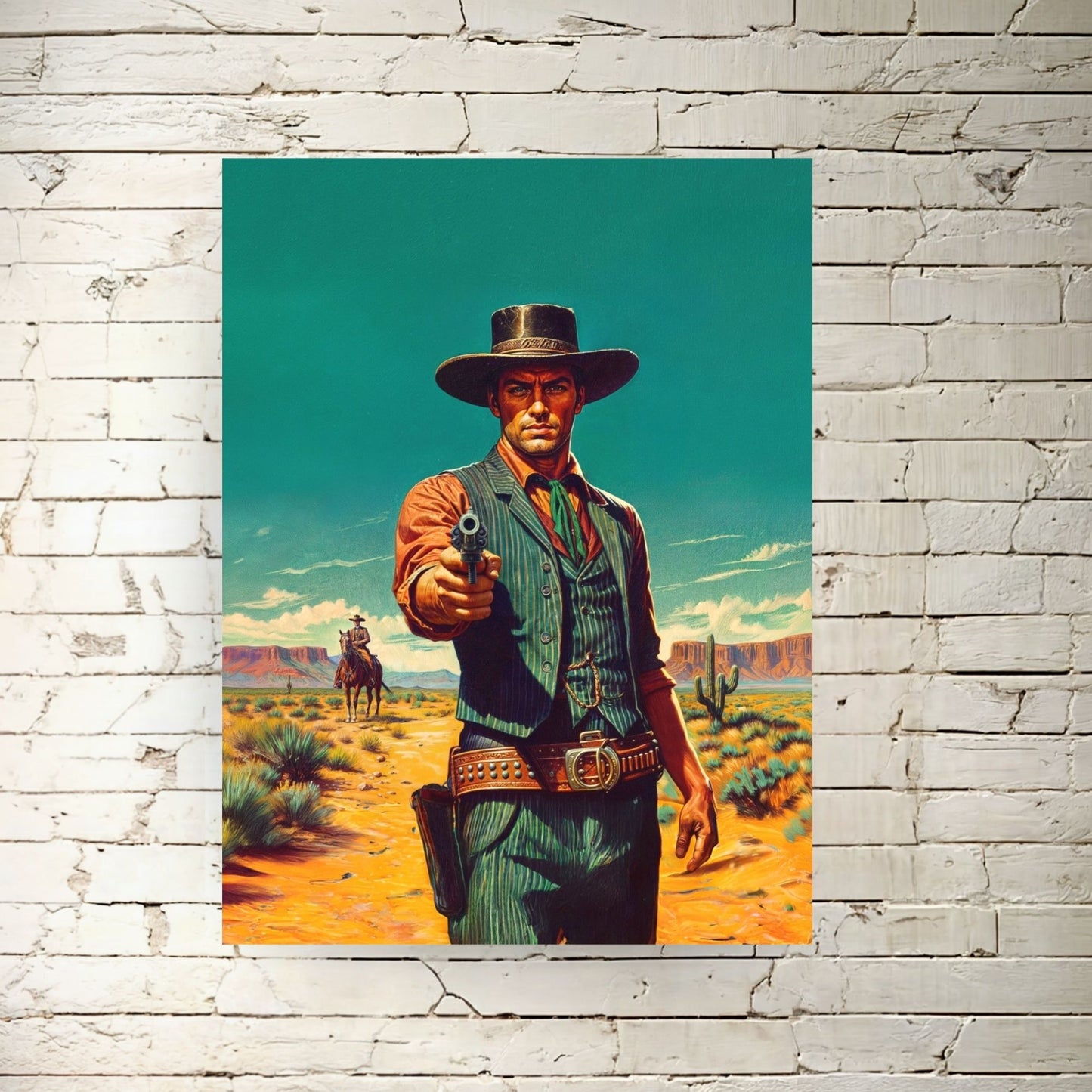 Poster: Cowboy Gunslinger Retro Western Style Illustration