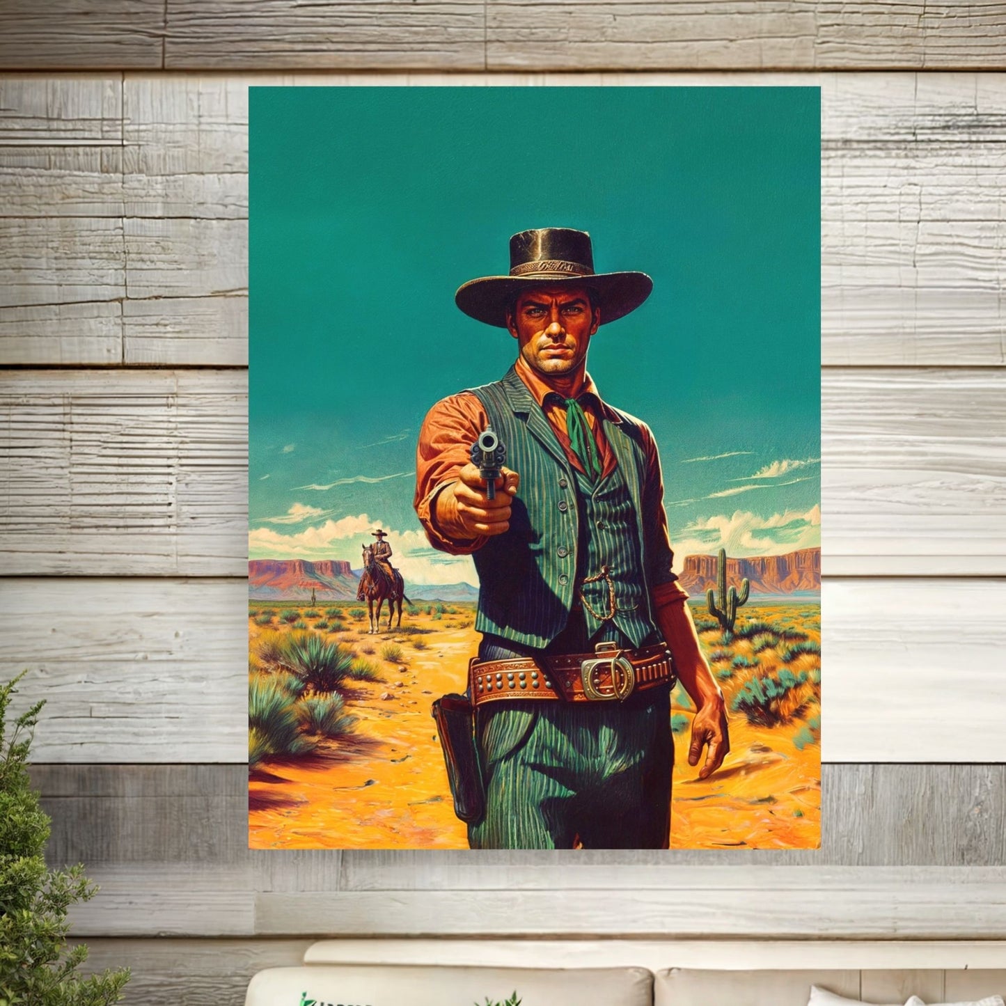 Poster: Cowboy Gunslinger Retro Western Style Illustration
