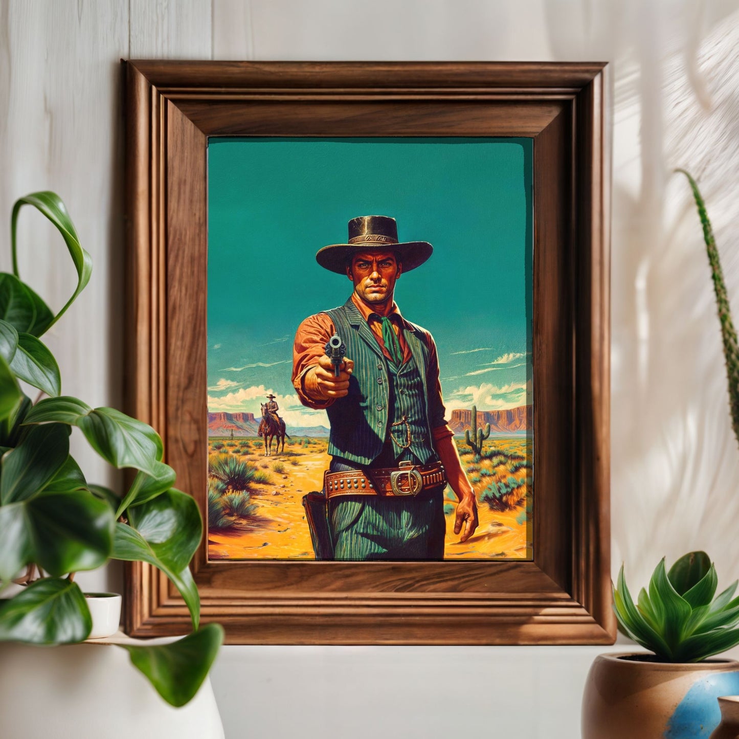 Poster: Cowboy Gunslinger Retro Western Style Illustration