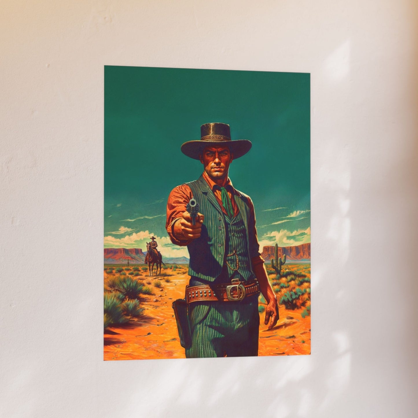 Poster: Cowboy Gunslinger Retro Western Style Illustration