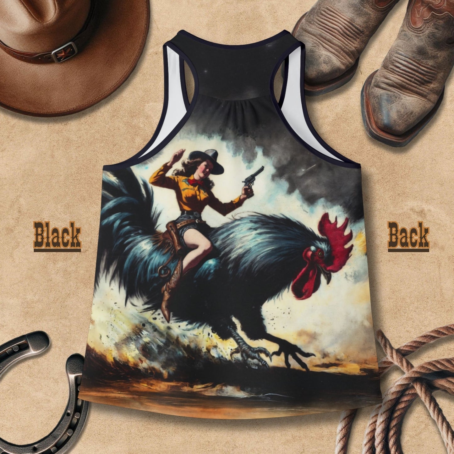 Cowgirl Ridin' the Rooster Rodeo Tank Top