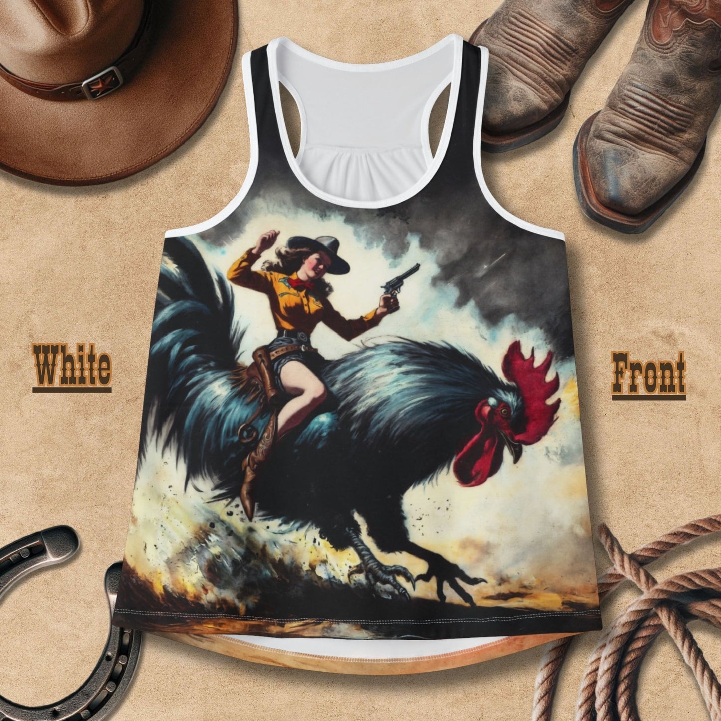 Cowgirl Ridin' the Rooster Rodeo Tank Top