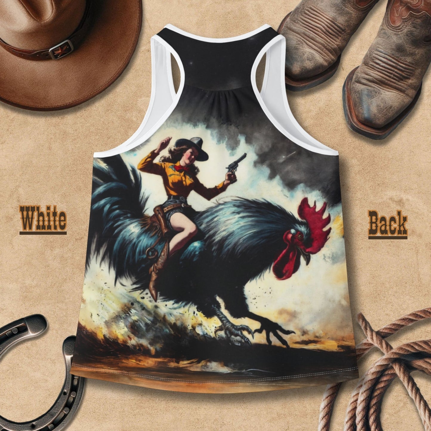 Cowgirl Ridin' the Rooster Rodeo Tank Top